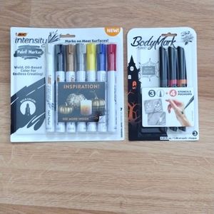 Bic Intensity Paint Markers & Bic Body Mark  tattoo markers New & Sealed